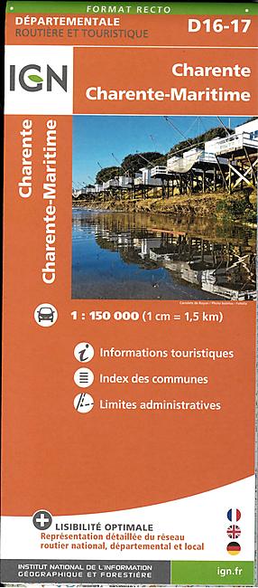 D16 17 CHARENTE ET CH MARITIME ECHELLE 1 150 000