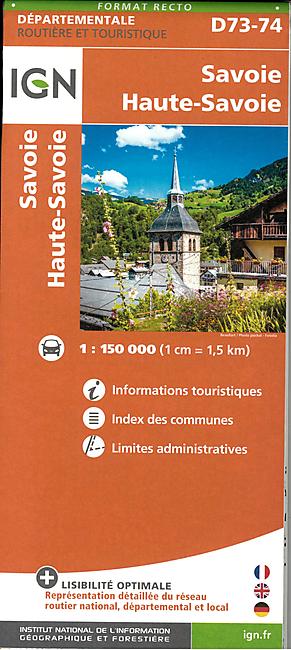 D73 74 SAVOIE HAUTE SAVOIE ECHELLE 1 150 000