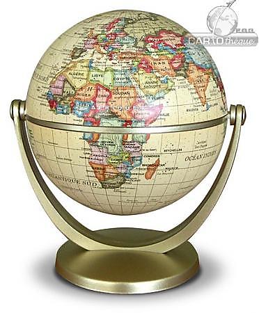 GLOBE TOURNANT ANTIQUE POLITIQUE 10CM