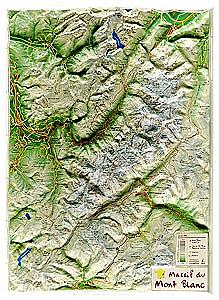 GEORELIEF MASSIF MONT BLANC 42X31