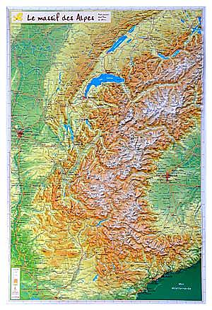 GEORELIEF MASSIF ALPES 62X42