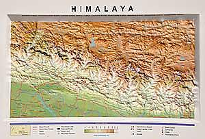 carte himalaya relief